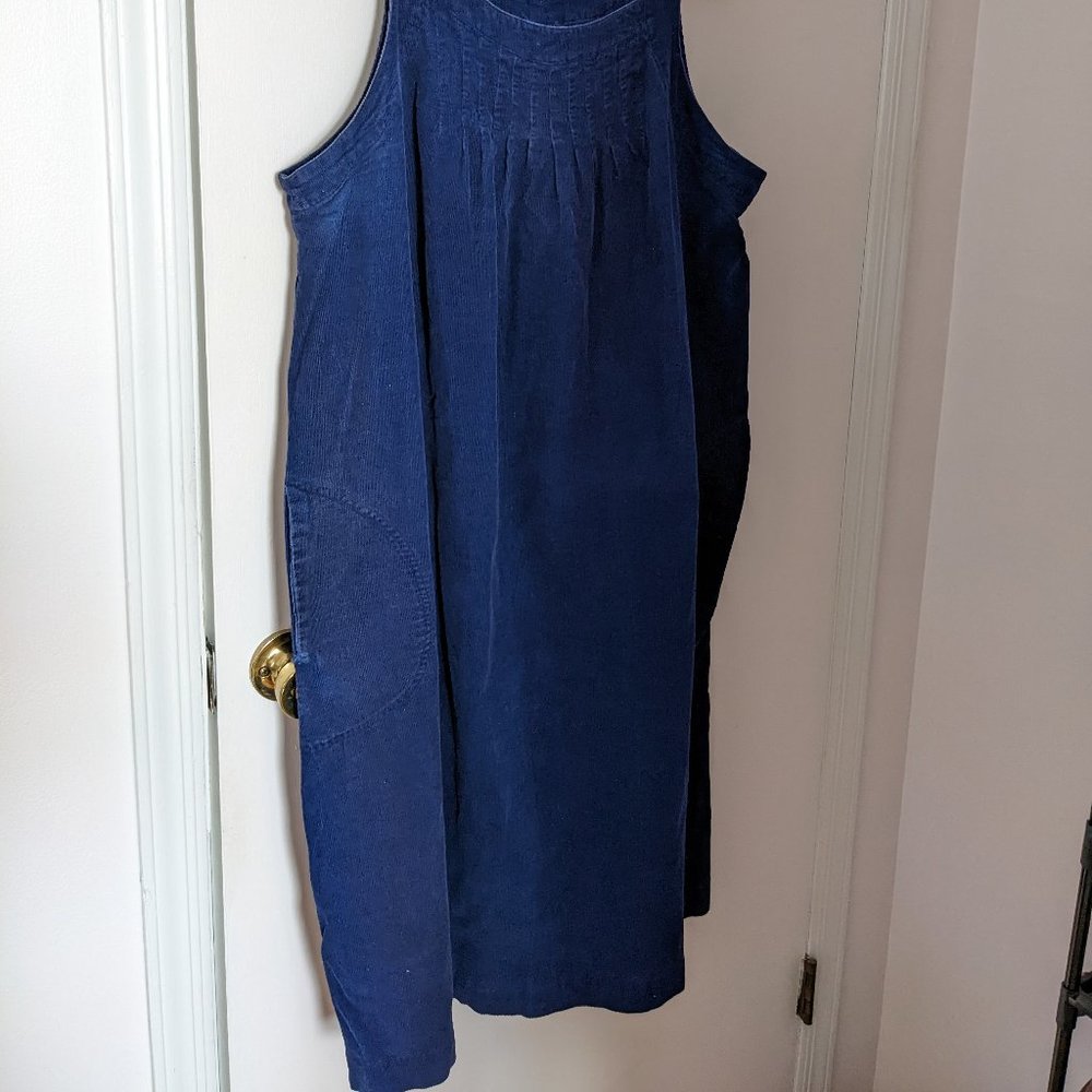 Vintage 90s Blue Corduroy Dress - Picture 5 of 9